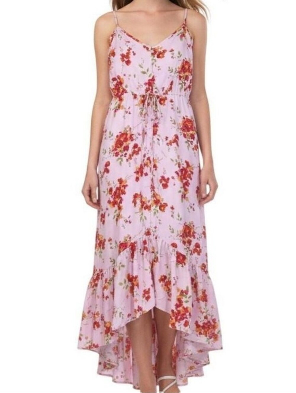 Nanette Lepore Lilac Floral Buttonfront High Low Dress